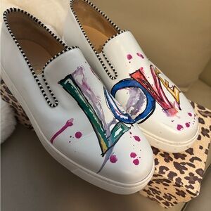 Christian Louboutin White Multicolor Love Sneakers